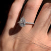 1.50 - 3.50 CT Pear Cut Moissanite Hidden Halo 5 Prongs Engagement Ring