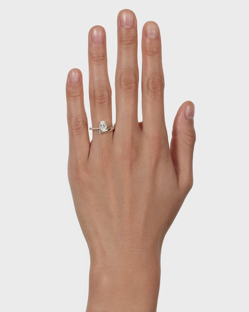 1.0CT-3.0CT Oval Cut Moissanite Diamond Unique Engagement Ring