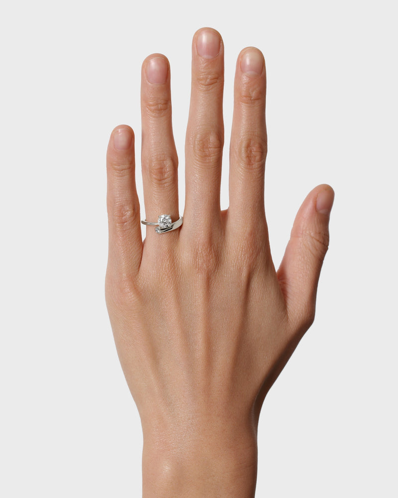 1.0CT-3.0CT Round Diamond Moissanite Two Stone Engagement Ring