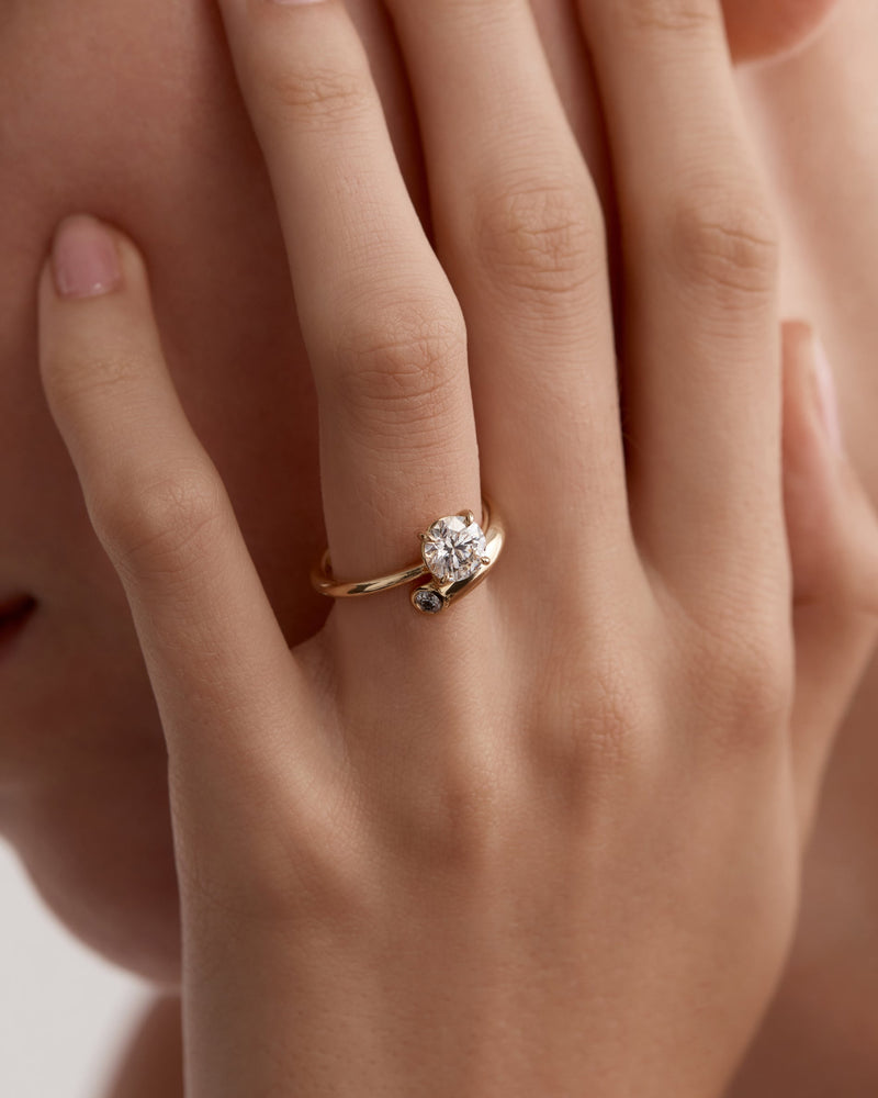 1.0CT-3.0CT Round Diamond Moissanite Two Stone Engagement Ring