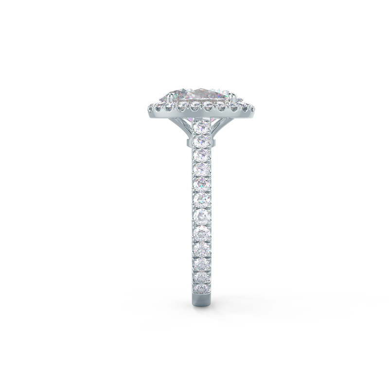 2.15CT Oval Moissanite Halo Pave Setting Diamond Engagement Ring