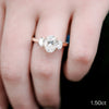 1.50CT Oval Cut Moissanite Three Stones Engagement Ring