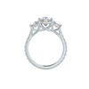 2.0CT Oval Cut Moissanite Three Stone Engagement Ring