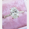 1.50ct Oval Cut Solitaire Pave Setting Moissanite Engagement Ring
