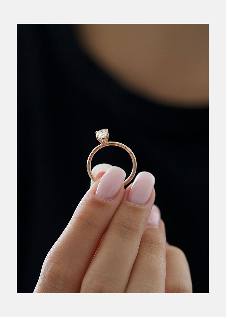 1.70ct Oval Moissanite Solitaire Diamond Engagement Ring