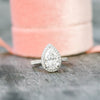 2.0CT Pear Cut Moissanite Halo Pave Setting Engagement Ring