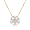 0.7 CT Pear and Round Cut Moissanite Petal Necklace