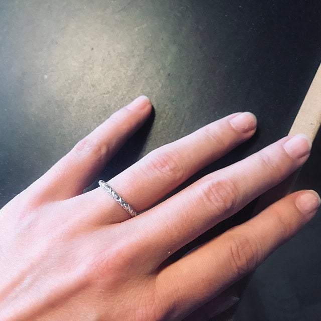 0.20CTW Round Brilliant Cut Half Eternity Perfect Moissanite Wedding Band