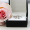 2.75CT Emerald Moissanite 3 Stones Engagement Ring