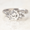 1.0CT Round Cut Cluster Style Moissanite Engagement Ring