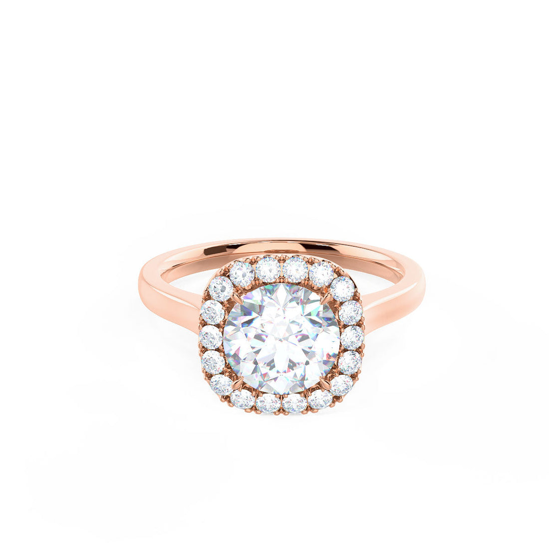 1.75CT Round Brilliant Cut Moissanite Halo Engagement Ring