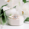2.25CT Round Brilliant Cut Moissanite Halo Pave Setting Engagement Ring