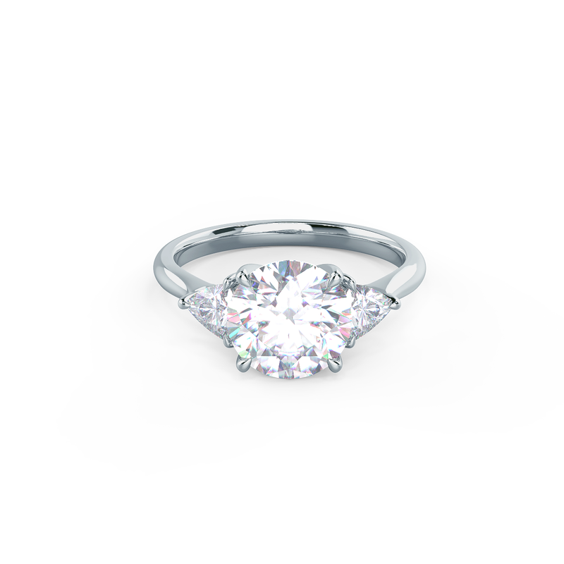 2.0CT Round Moissanite 3 Stones Engagement Ring
