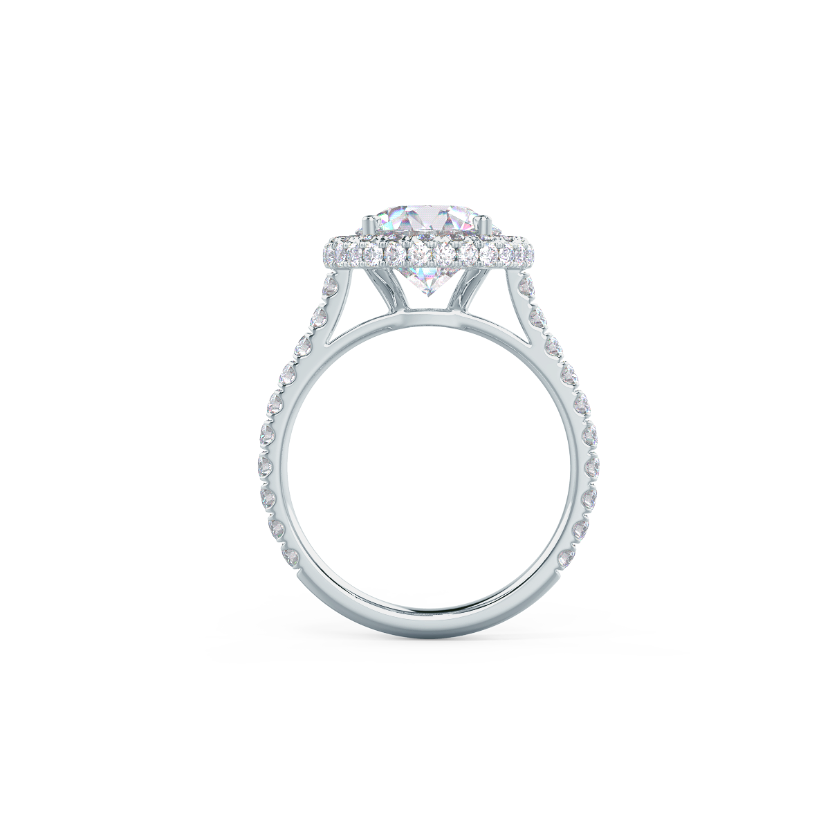 2.0CT Round Brilliant Cut Moissanite Halo Engagement Ring