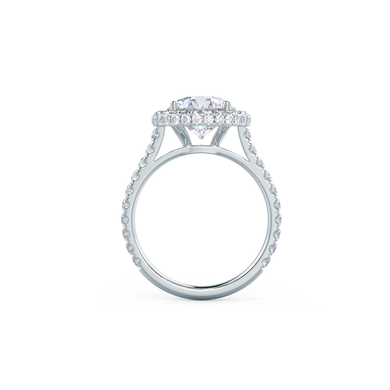 2.0CT Round Brilliant Cut Moissanite Halo Engagement Ring