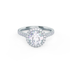 2.25CT Round Brilliant Cut Moissanite Halo Pave Setting Engagement Ring