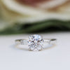 2.0CT Round Brilliant Cut Moissanite 3 Stones Engagement Ring