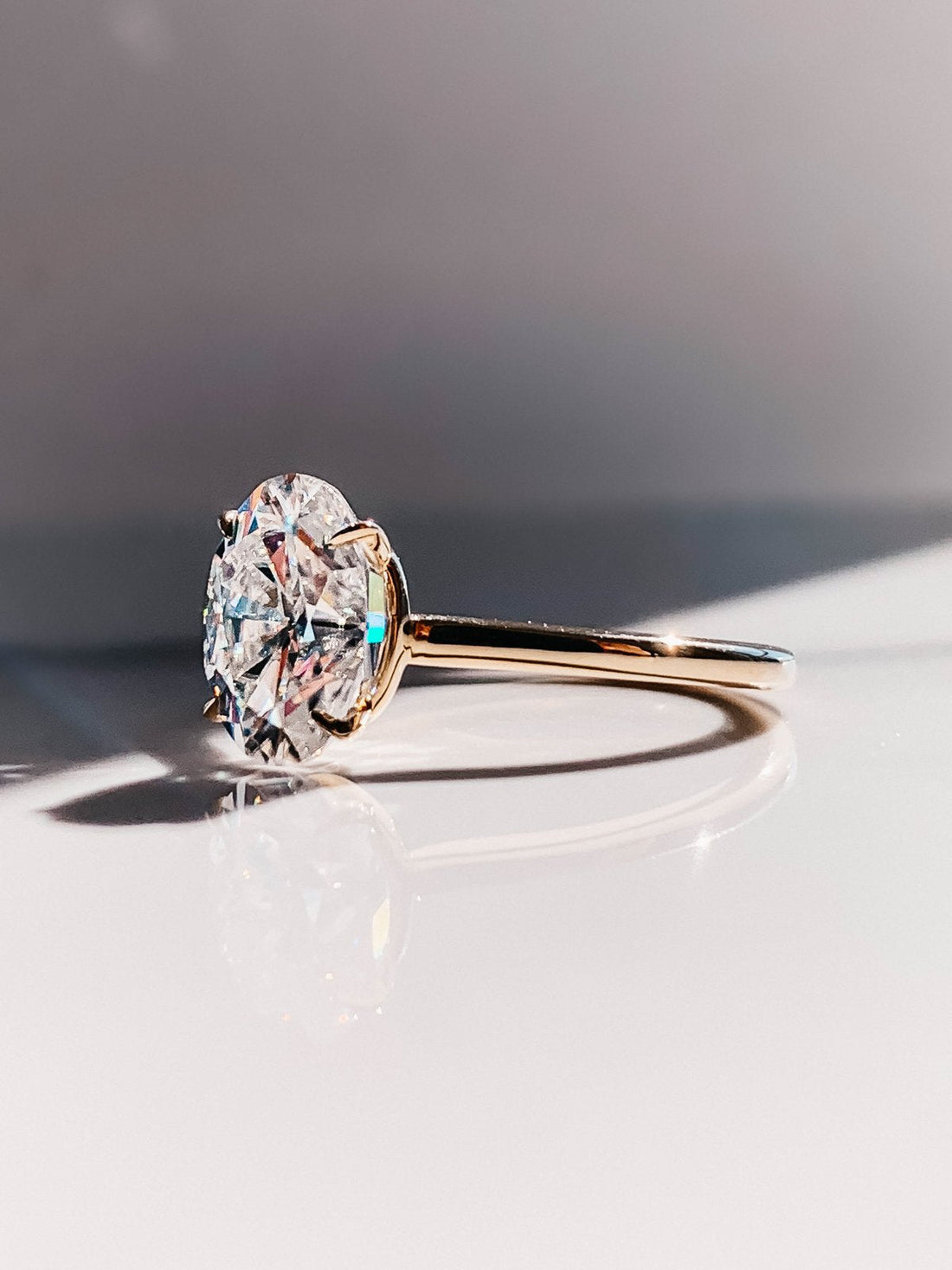 3.0CT Oval Cut Moissanite Solitaire Diamond Engagement Ring