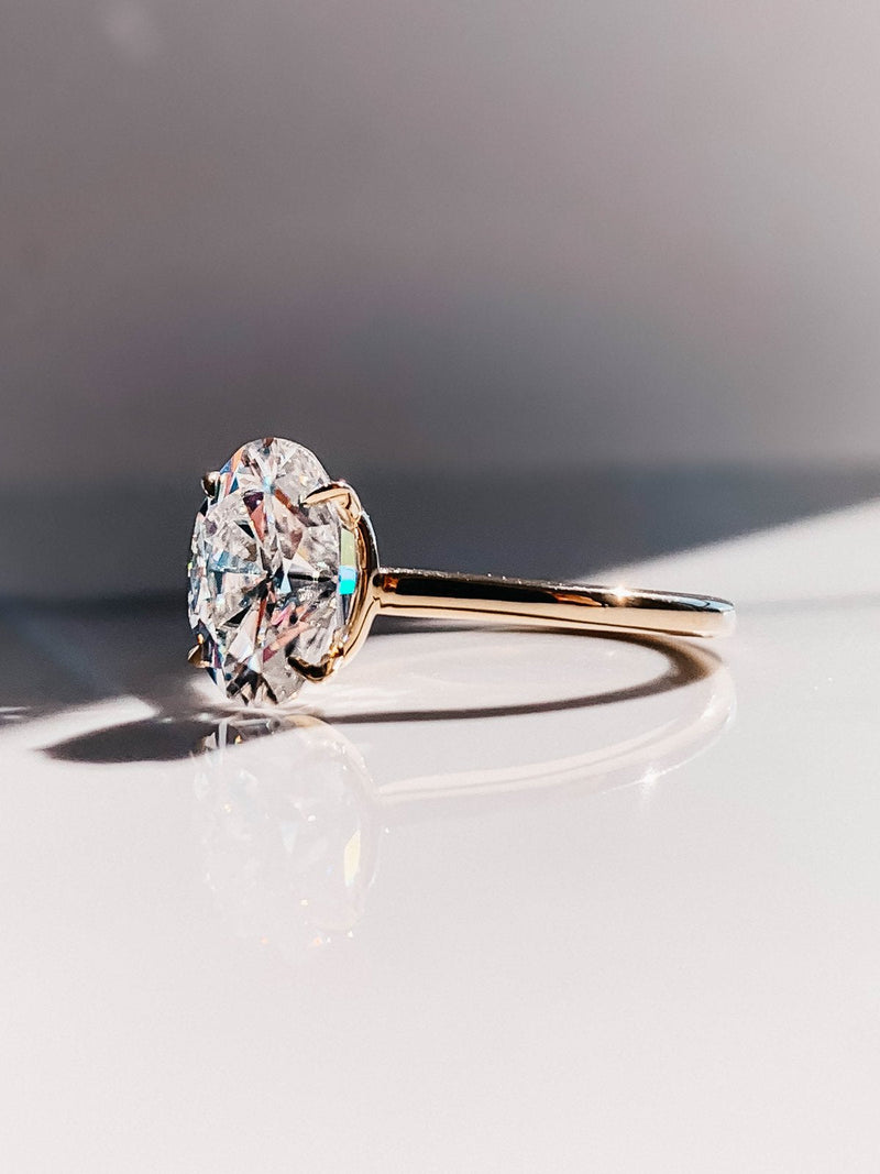 3.0CT Oval Cut Moissanite Solitaire Diamond Engagement Ring