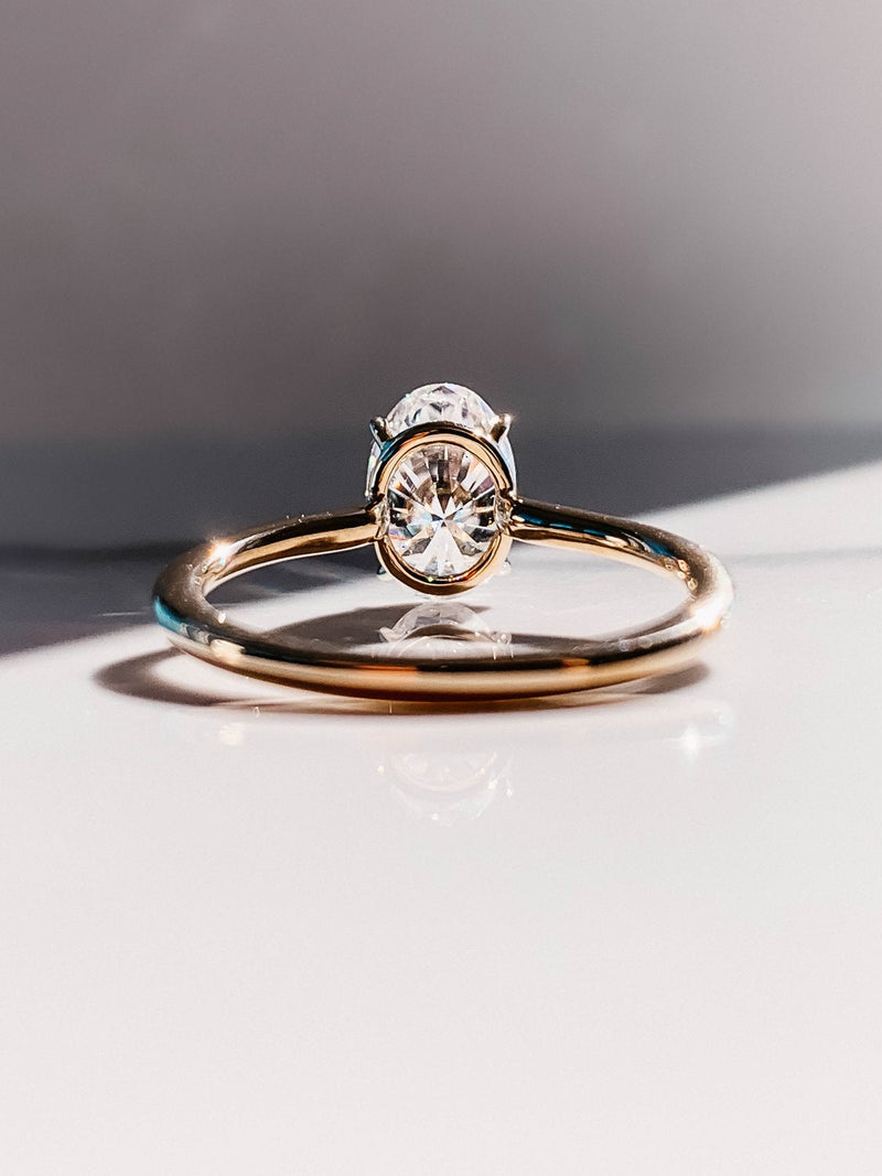 3.0CT Oval Cut Moissanite Solitaire Diamond Engagement Ring