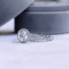 2.25CT Round Brilliant Cut Moissanite Halo Pave Setting Engagement Ring