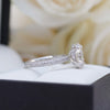 1.50CT Oval Cut Moissanite Three Side Pave Setting Engagement Ring