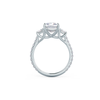 2.50CT Cushion Moissanite 3 Stones Pave Setting Engagement Ring