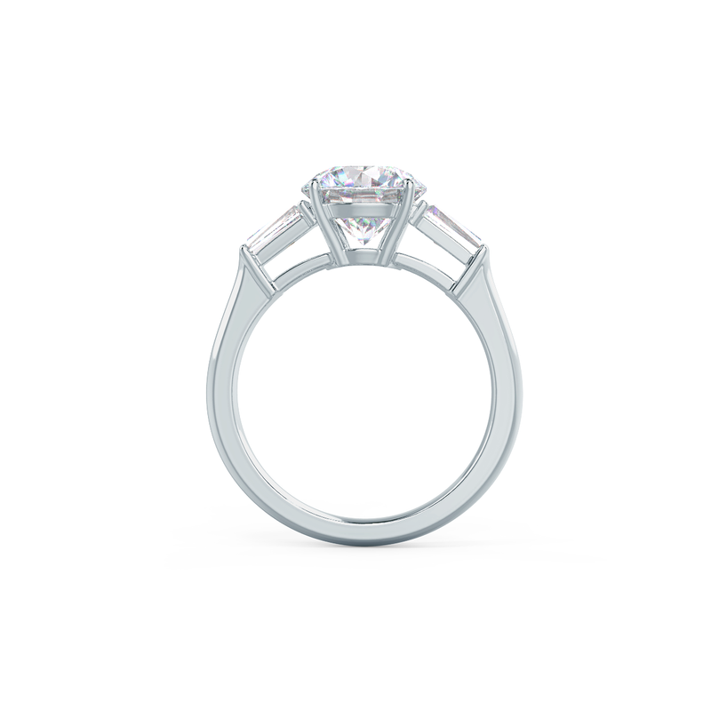 2.0CT Round Brilliant Cut Moissanite 3 Stones Engagement Ring