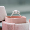 2.0CT Round Moissanite Three Stone Pave Setting Engagement Ring