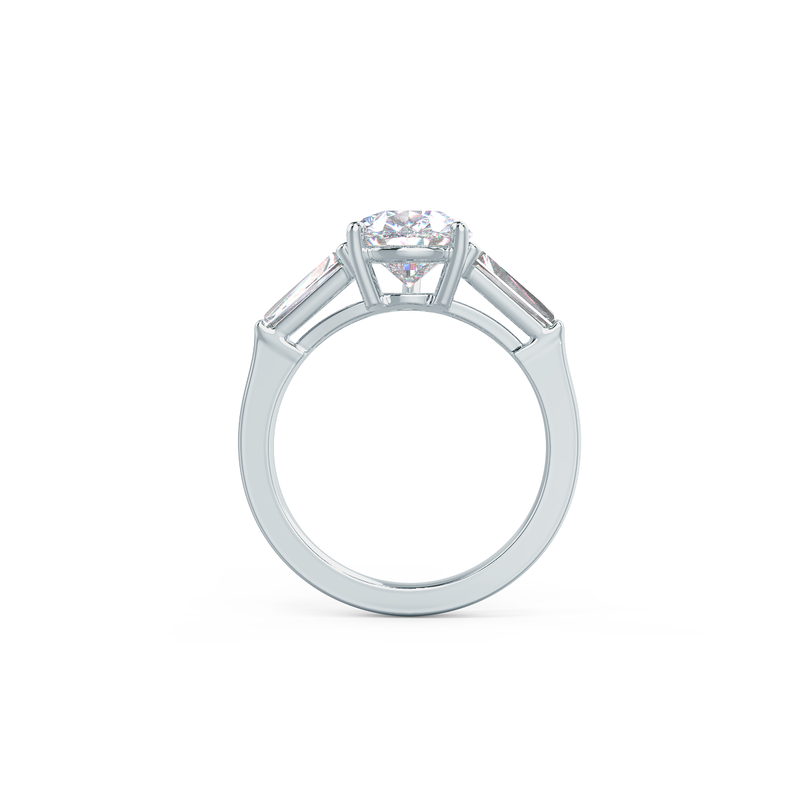 3.0CT Pear Moissanite 3 Stones Engagement Ring