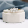 1.50CT Oval Cut Moissanite Three Stones Engagement Ring