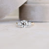 2.25CT Round Moissanite Three Stone Engagement Ring