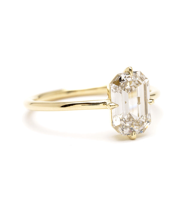 1.63CT Emerald Cut Moissanite Solitaire Engagement Ring