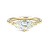 1.18CT Marquis Cut East West Diamond Moissanite Hidden  Halo Engagement Ring