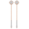 0.75 TCW Round Moissanite Diamond Long Drop Earrings