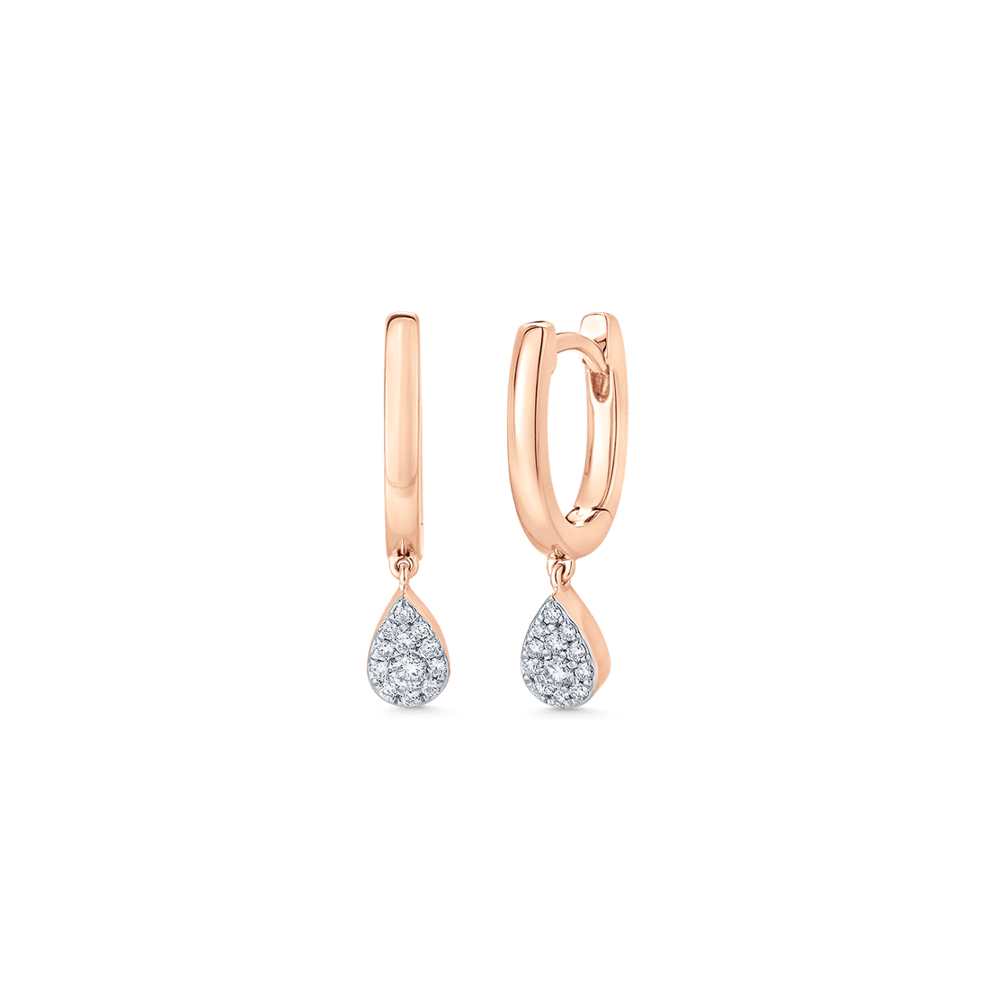 0.14 TCW Round Moissanite Diamond Drop Huggie Earrings