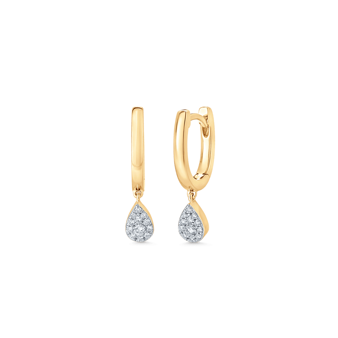 0.14 TCW Round Moissanite Diamond Drop Huggie Earrings