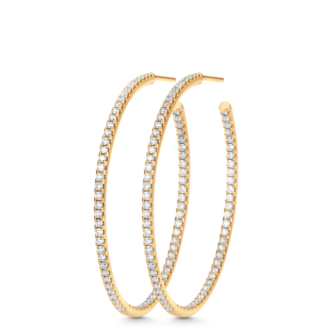 1.37 TCW Round Moissanite Diamond Hoop Earrings