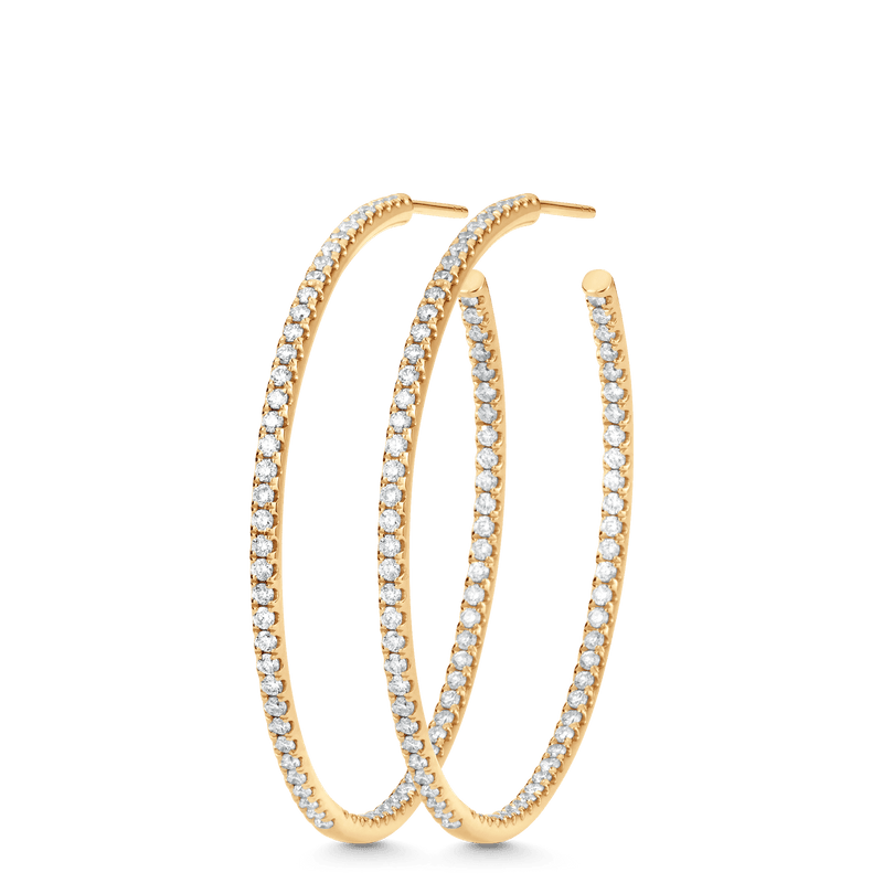 1.37 TCW Round Moissanite Diamond Hoop Earrings