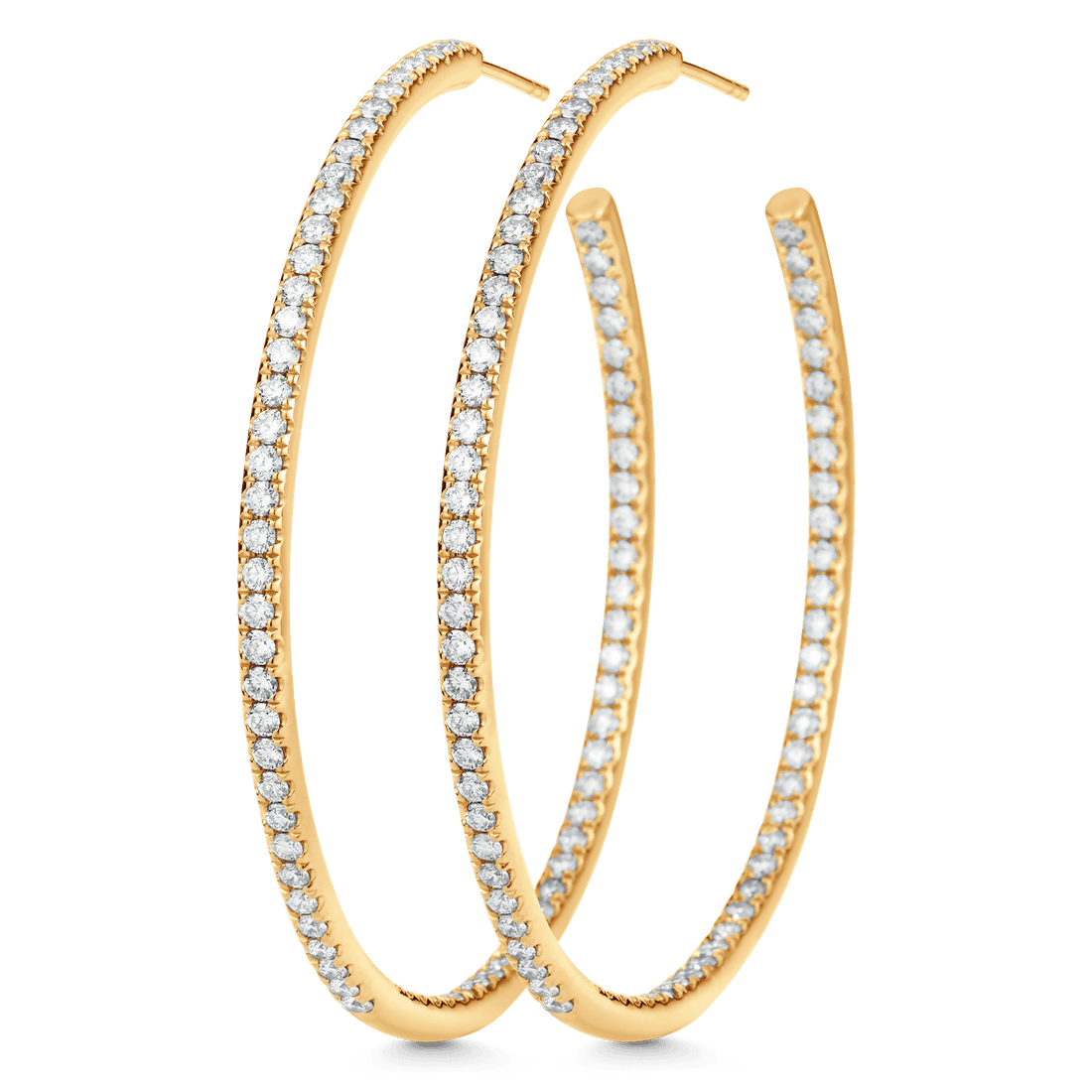 2.25 TCW Round Moissanite Diamond Inside Out Hoop Earrings