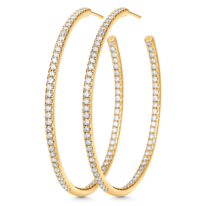 2.25 TCW Round Moissanite Diamond Inside Out Hoop Earrings