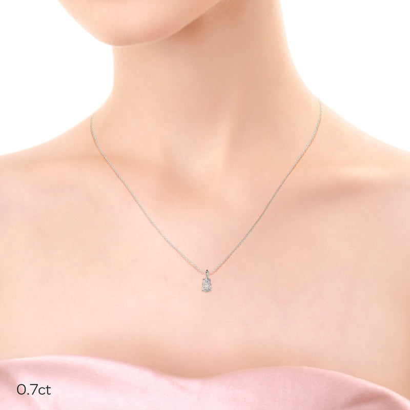 0.50CT-1.0CT Pear Cut Moissanite Solitaire Layering Necklace
