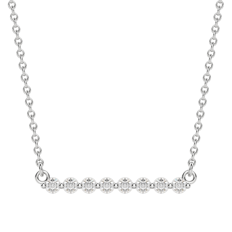 0.24 CT Round Cut Moissanite Shared Prong Necklace