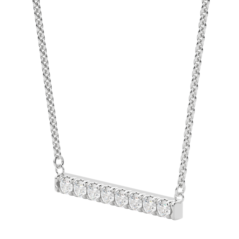 0.24 CT Round Cut Moissanite Bar Setting Necklace