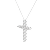 0.17 CT Round Cut Cross Pendant Moissanite Diamond Necklace
