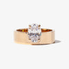 1.0CT-2.0CT Oval Cut Moissanite Diamond Thick Band Engagement Ring