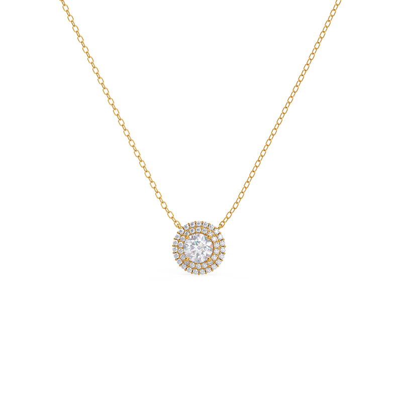 0.50CT Round Brilliant Cut Moissanite Halo Necklace