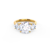 2.25CT Round Moissanite Three Stone Engagement Ring