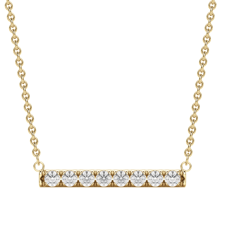 0.24 CT Round Cut Moissanite Bar Setting Necklace