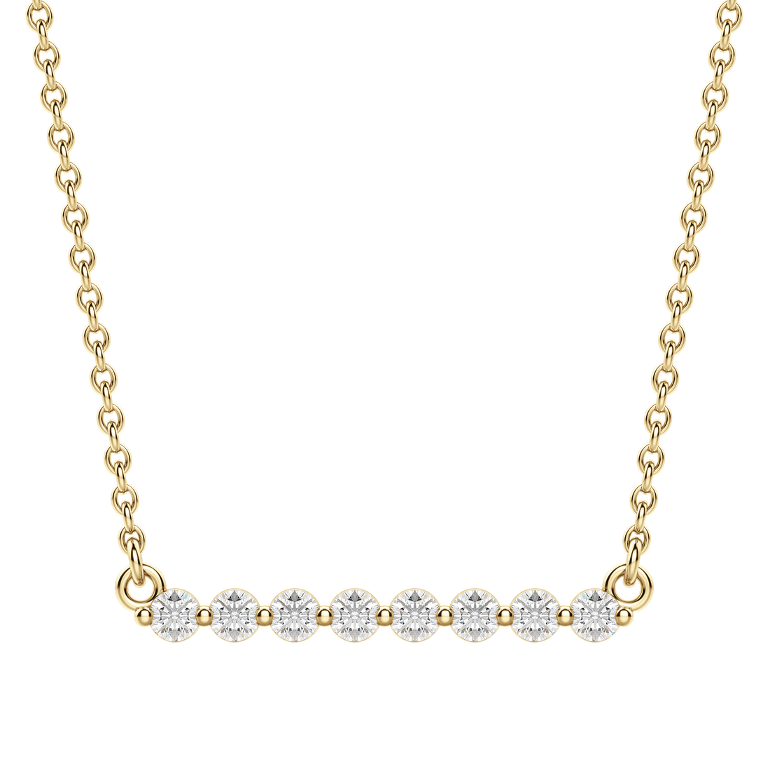 0.24 CT Round Cut Moissanite Shared Prong Necklace